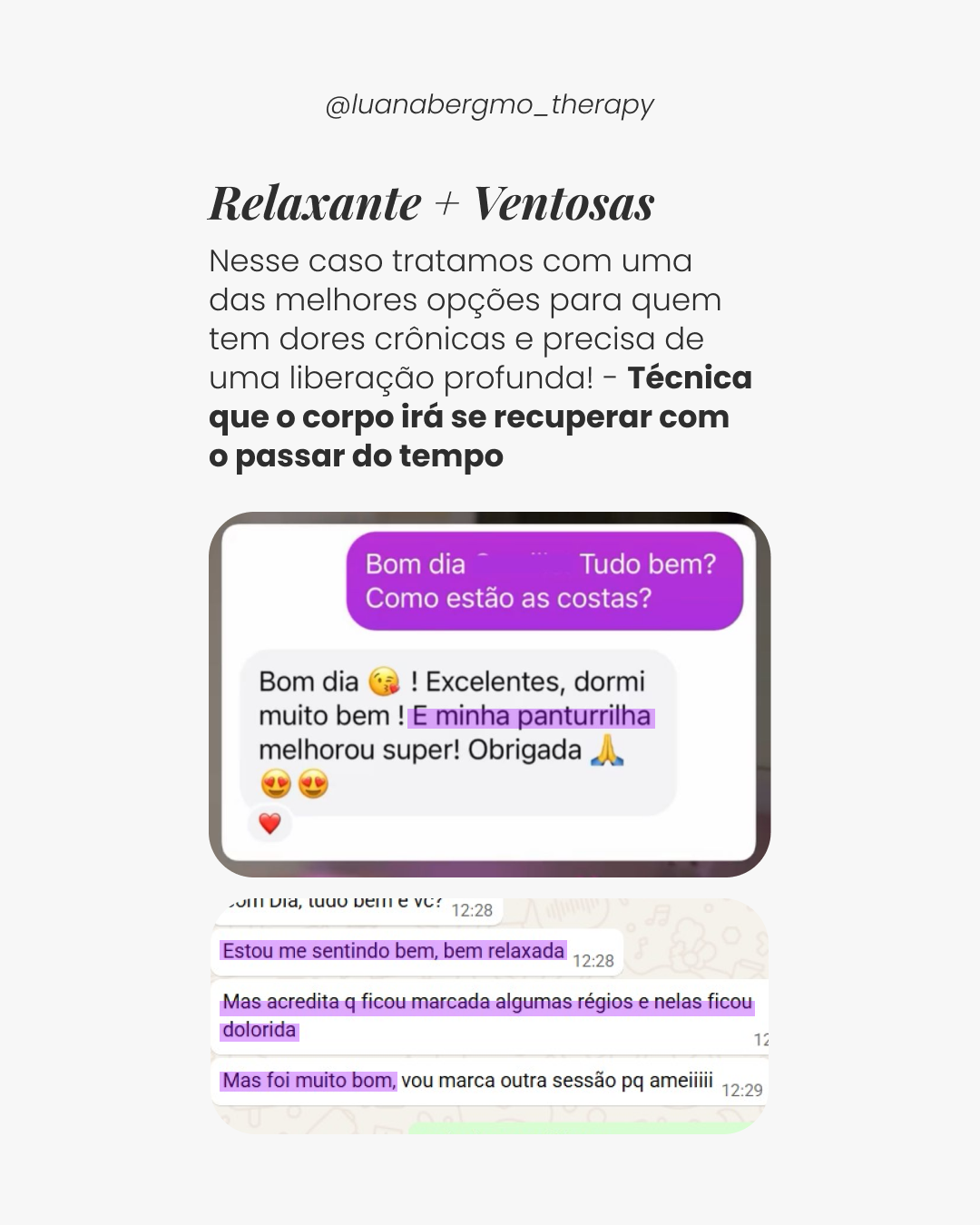 Feedback de cliente da Luana Bergamo
