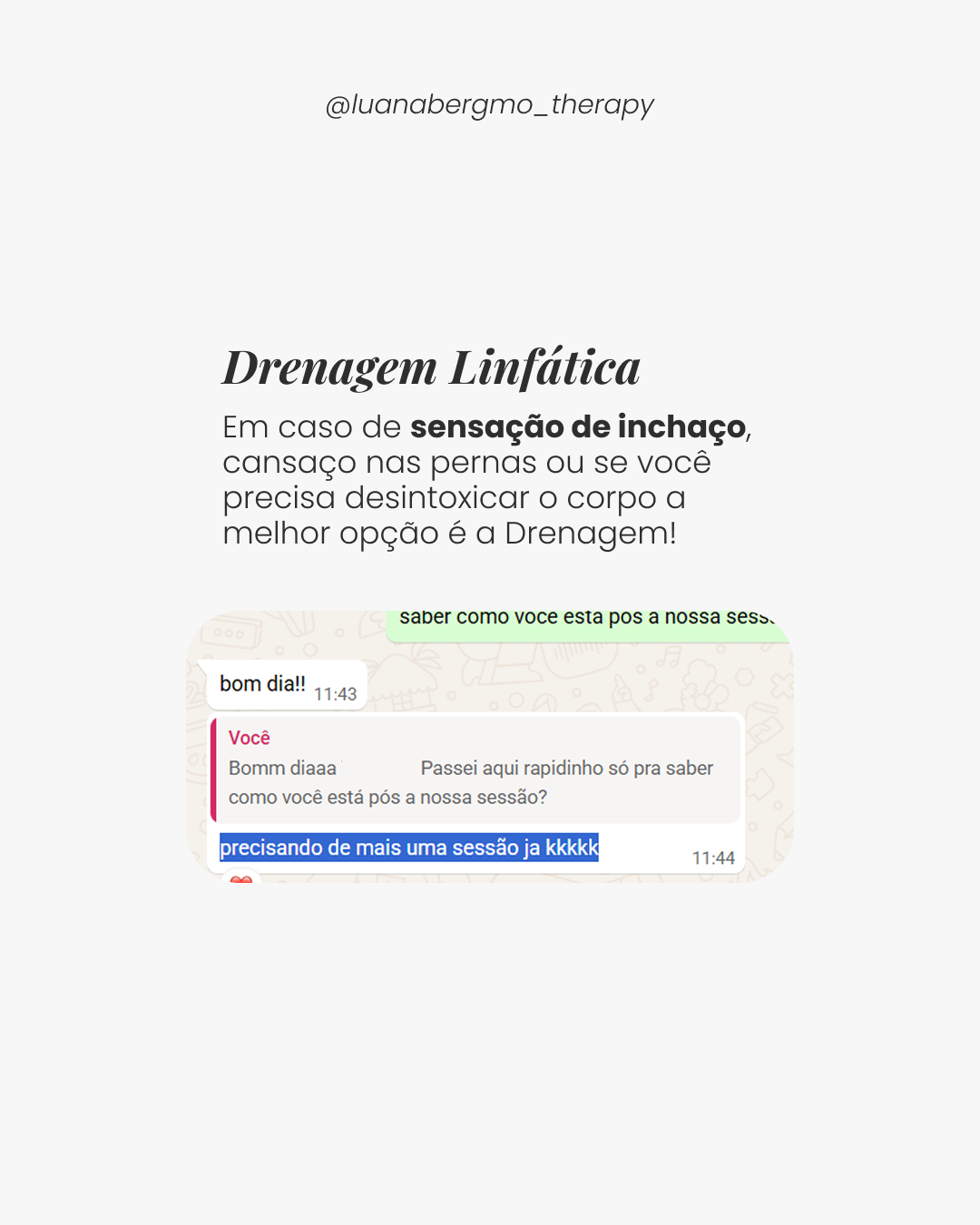 Feedback de cliente da Luana Bergamo